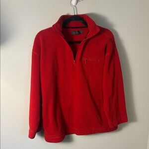 Women’s lands end Red Quarter-Zip Sweater jacket size XSmall